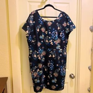 Blue Floral Sheath Dress